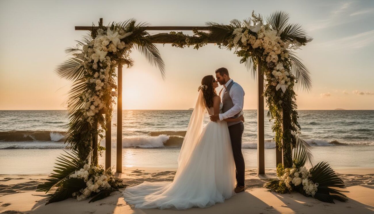 beachfront wedding ceremony