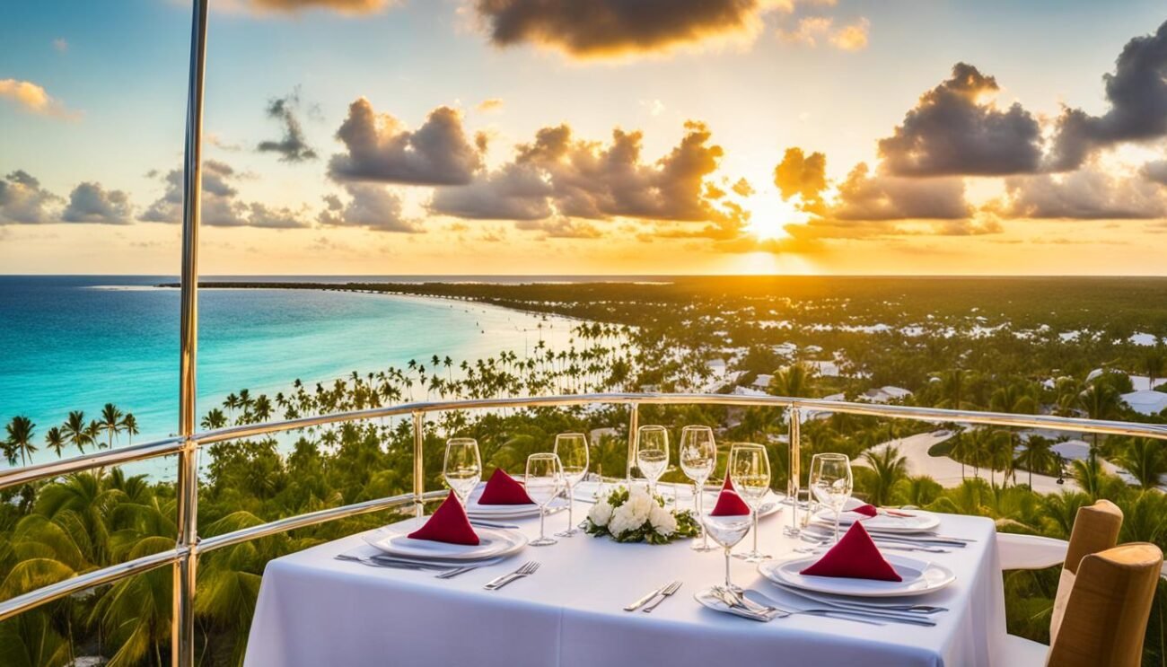 panoramic view of Punta Cana from Dinner in the Sky